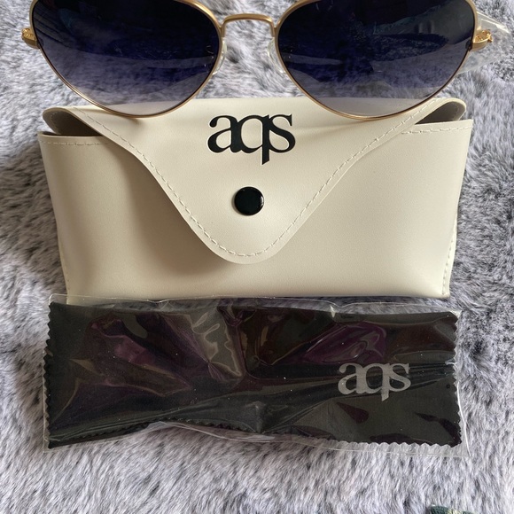 NWT AQS Mason 58mm Aviator Sunglasses black color/ 100% authentic - Picture 7 of 11